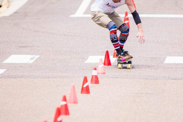 Joseph Kyle Smith running clean in the Luna Slalom Jam 2024 tight slalom course. Photo taken by Tate Nations.